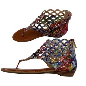 Zigi Soho | Shoes | Zigi Soho Melaa Caged Sandals Multicolored Rhinestones  Jeweled Sz 7 | Poshmark